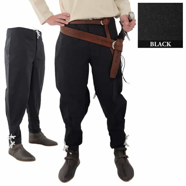 Pants With Ankle Lacing, Black By Say