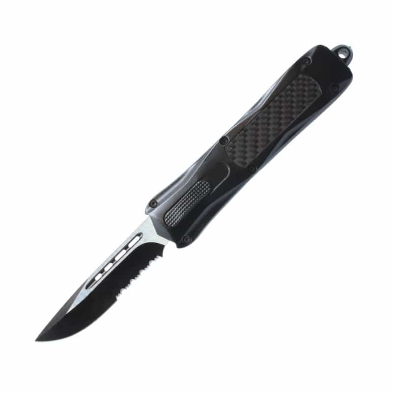 Carbon Fiber Automatic Otf Knife W/ Belt Clip