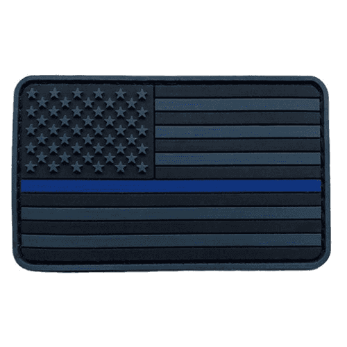 Color: Thin Blue Line, Option: Velcro, Logo: Subdued American Flag