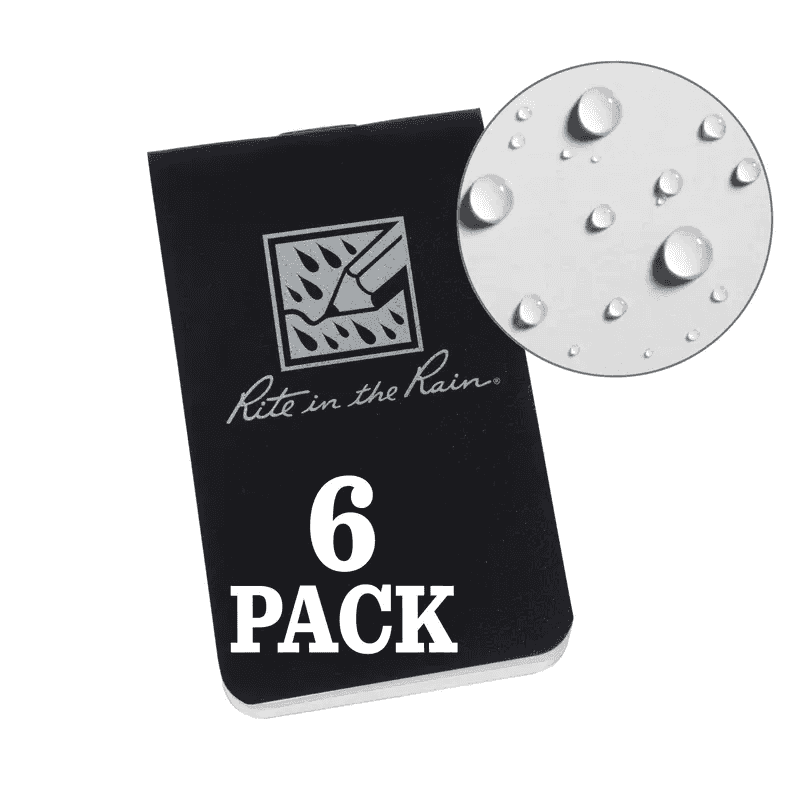 On-The-Go Notebook (Blank) - Black - 6 Pack