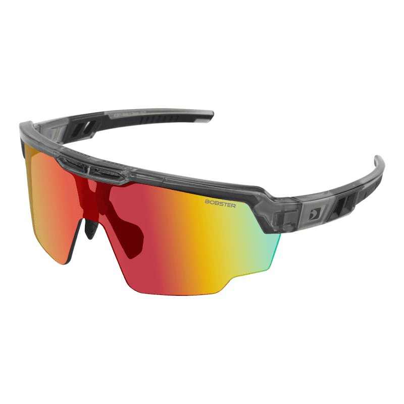 Wheelie Sunglasses - Gloss Clear/Gray Frame W/ Smoked Black Red Revo Lens