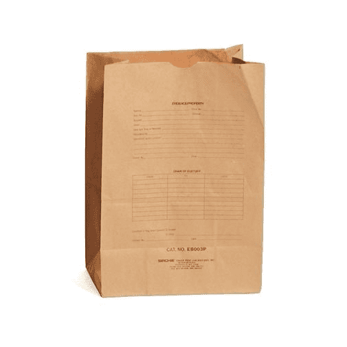 Preprinted Kraft Evidence Bag 12''X7''x18'' - Set Of 500