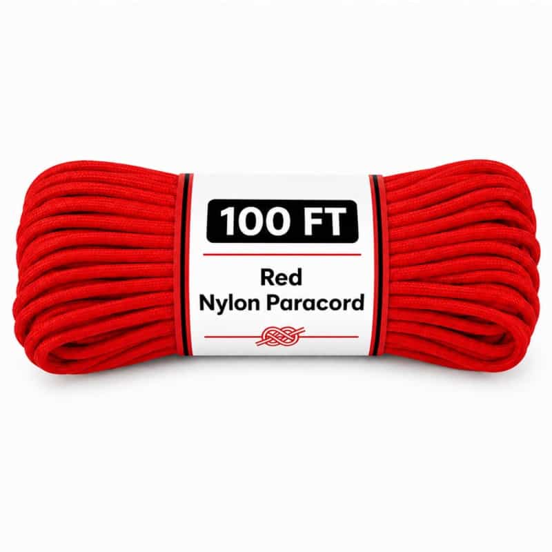 The Bone Edge - Red 100 Ft Premium 550 Paracord