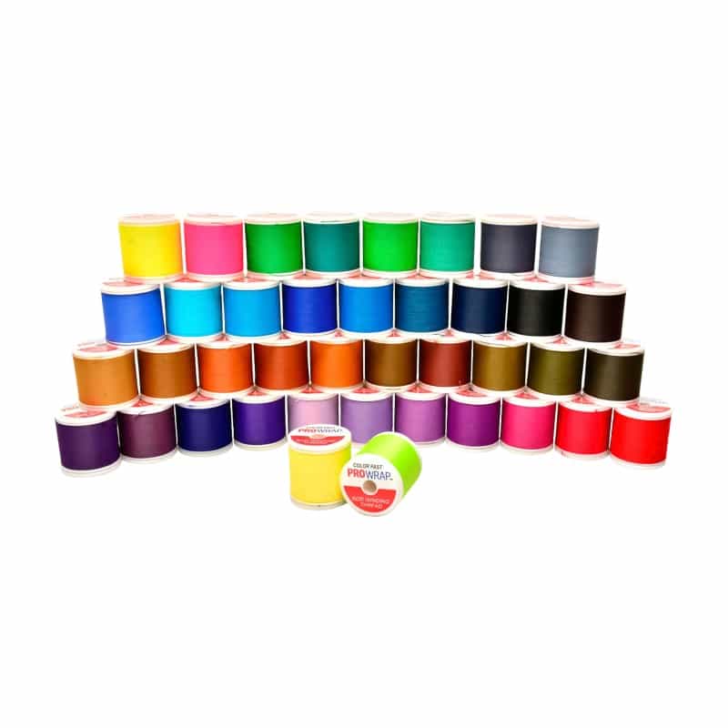 Prowrap 40-Spool Thread Assortment Kit – Nylon & Colorfast (100 Yards Each)