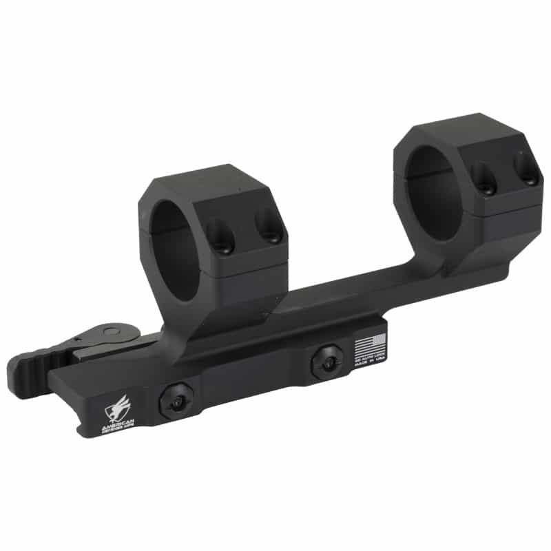 American Defense Mfg., Delta Scope Mount, Quick Detach, Horizontal Split Rings, 2" Offset, Black