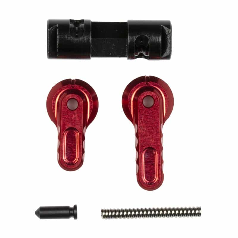 Battle Arms Development, Bad-Ass-Lite, Ambidextrous Safety Selector, 90/60, Lightweight, Reversible, Anodized Finish, Red, Fits Ar-15, Aluminum Construction