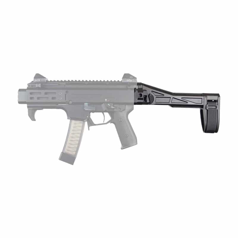 Sb Tactical, Sbtevo-G2, Side Folding Stabilizing Brace, Fits Cz Scorpion 3+ And Scorpion Evo, Black, Includes Adjustable Nylon Strap
