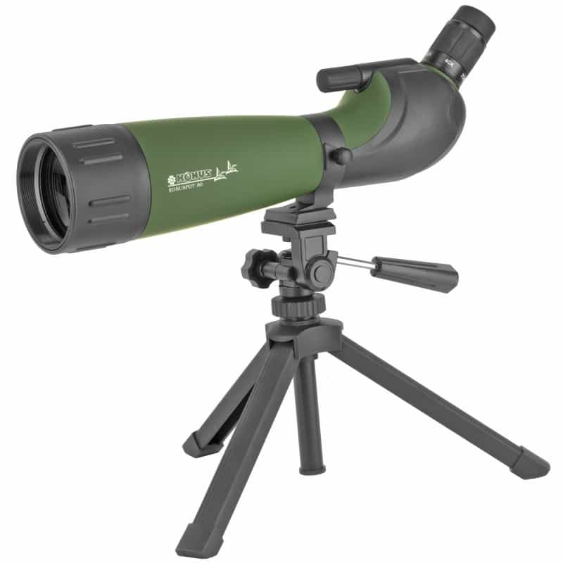 Konus, Konuspot-80, Spotting Scope, 20-60X80, 42.32Oz, Green/Black Color, Includes Storage Case, Smart Phone Adapter, Photo Adapter Tube