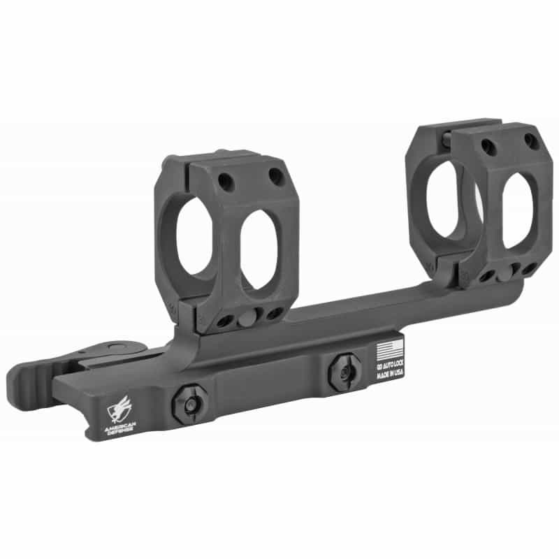 American Defense Mfg., Ad-Recon Scope Mount, Dual Quick Detach, Vertical Spit Rings, 2" Offset, 1", Standard Height, Black