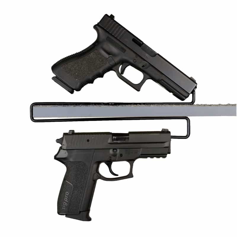 Gun Storage Solutions, Over Under Handgun Hangers - 2 Pack (4 Gun Storage)