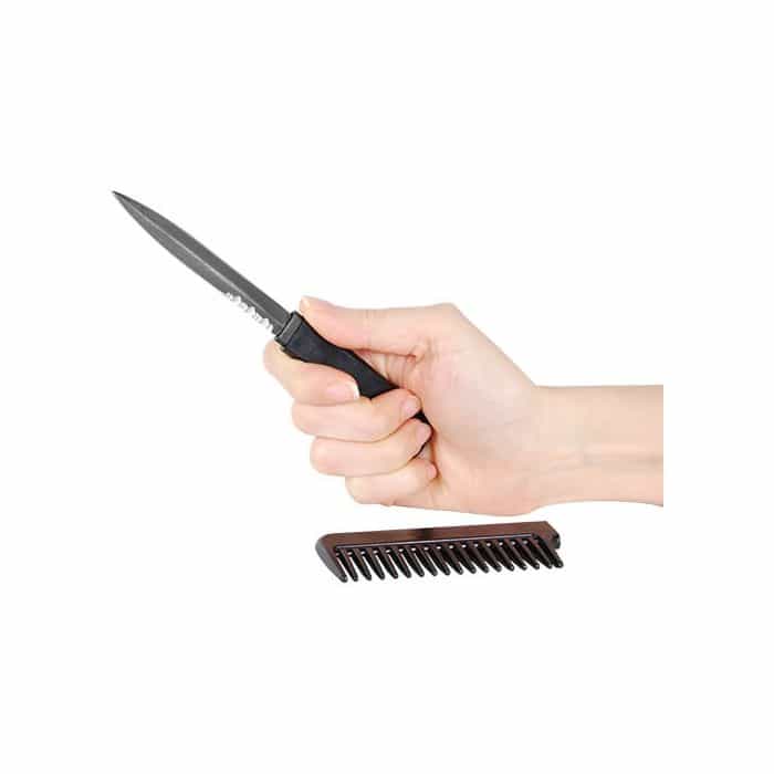 Black Comb Knife W/Metal Blade