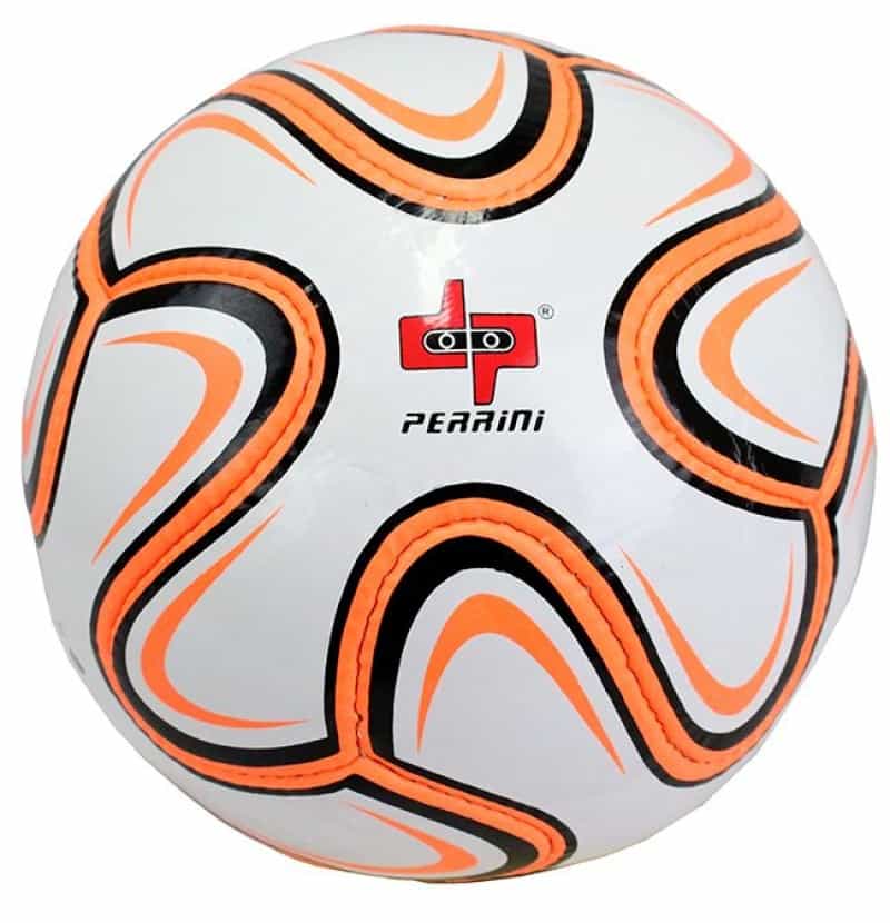 Perrini Match Soccer Ball White Orange & Black Football Training Official Size 5