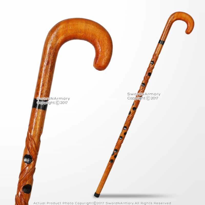 36" Handcrafted Lady Bug Eucalyptus Wooden Walking Stick Gentlemen's Cane
