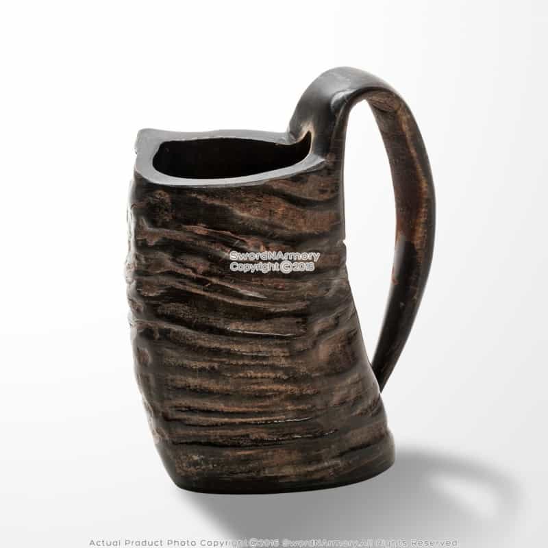 Viking Mug Water Buffalo Horn Handmade Functional Drinking Tankard Reenactment Larp Cosplay