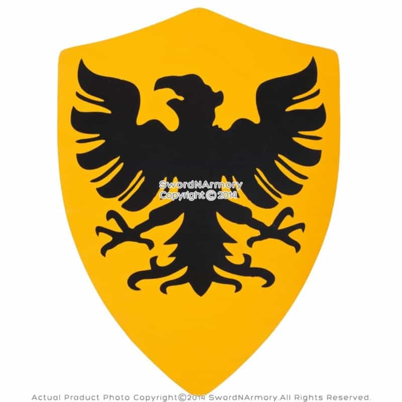 Medieval Crusader Knight German Eagle Foam Shield W/ Look And Loop Straps Larp Costume