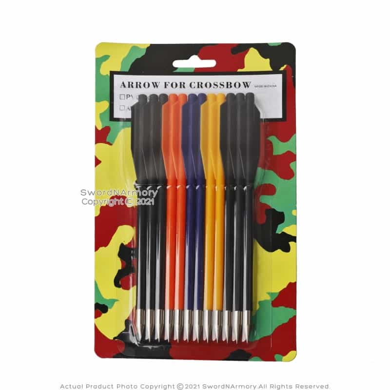 Set Of 5 Plastic Crossbow Bolts Arrow 6.5â?Metal Tips 50/80 Lbs 12 Pcs/Pack