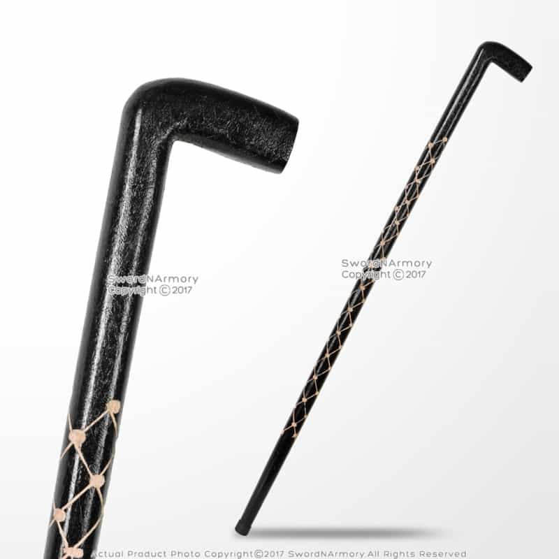 36" Handcrafted Eucalyptus Wooden Stick Gentlemen Walking Cane Sculptural Shaft