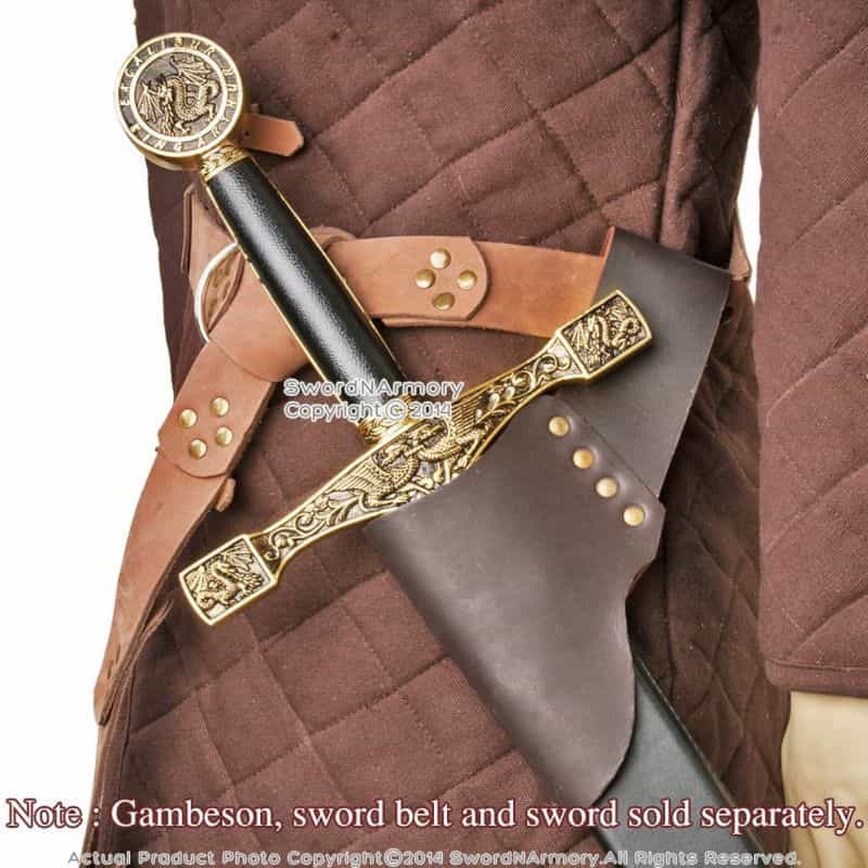 Medieval Genuine Real Leather Black Sword Holder Frog For Sca Larp Renisser