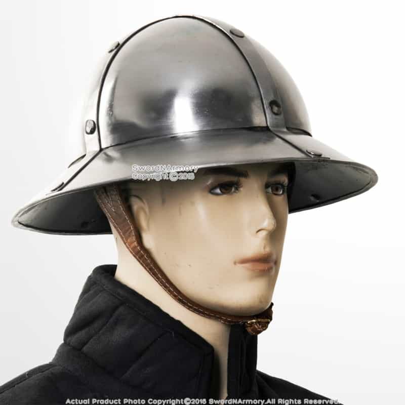 Functional Medieval Kettle Hat Xiii Century Crusader Knight Infantry Helmet 16g
