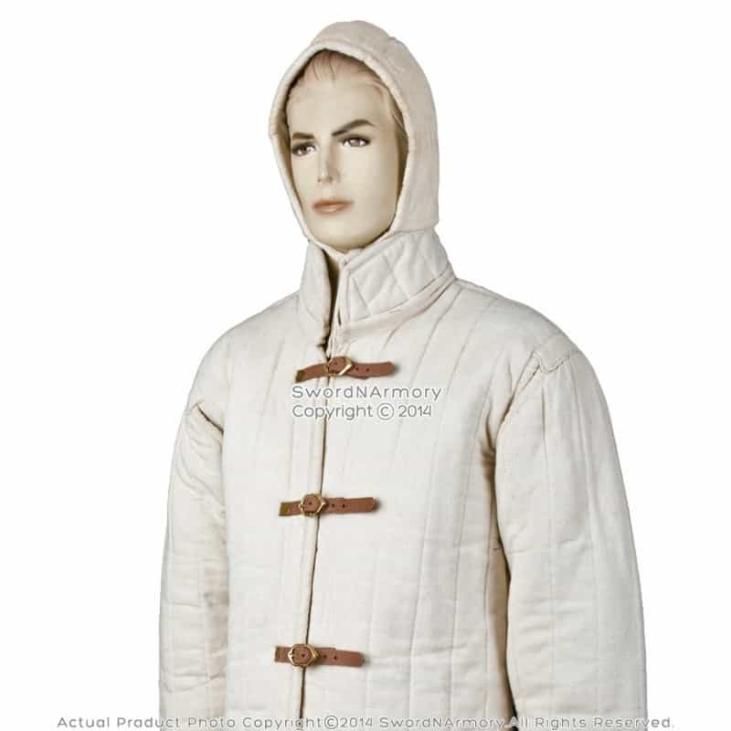 Ecru Xxl Size Gambeson Type Iv Medieval Padded Armour Coat Sca Wma Arming Jacket