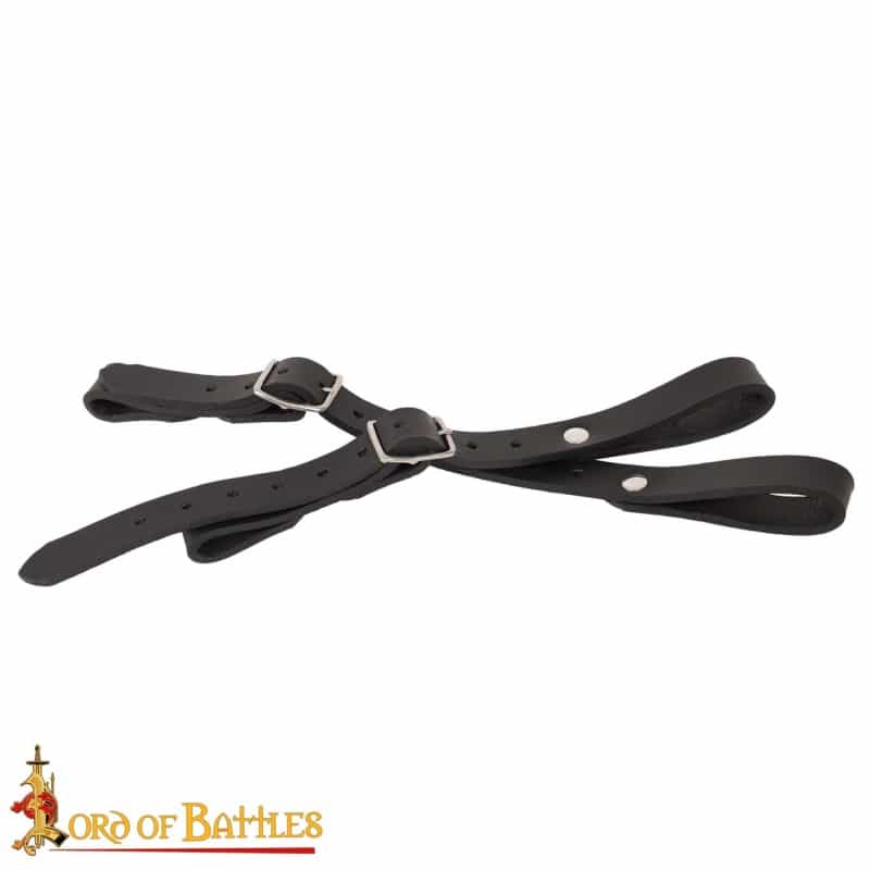 Medieval Sword Hanging Paired Belts Crafted From Genuine Leather