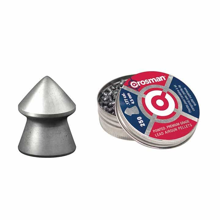 Crosman .177Cal Pointed Lead Pellets – 7.4 Grain (250 Count)