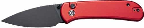 Civivi Knife Quibit 2.98\" Red\/ Blk Stonewash Button Lock