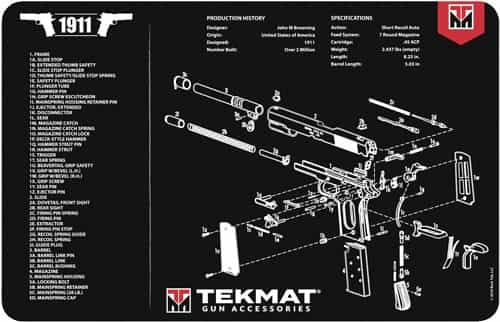 Tekmat Armorers Bench Mat 11\"X17\" 1911 Pistol
