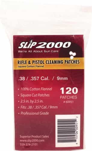 Slip 2000 Cleaning Patches 2.5\"Sq .38\/357\/40\/9Mm 120-Pac!