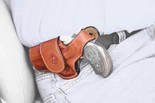 Bond Arms Driving Holster Lh Thumbsnap Leather Tan