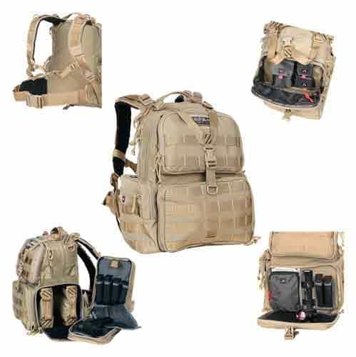 Gps Tactical Range Backpack W\/Waist Strap Tan Nylon
