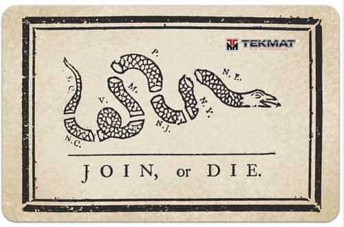 Tekmat Armorers Bench Mat 11\"X17\" Join Or Die Flag