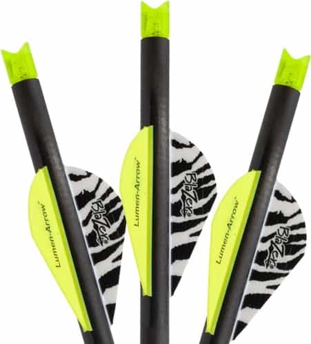 Lumenok Xbow Arrow 20\" Carbon Grn Lighted Crescent Nock 3Pk