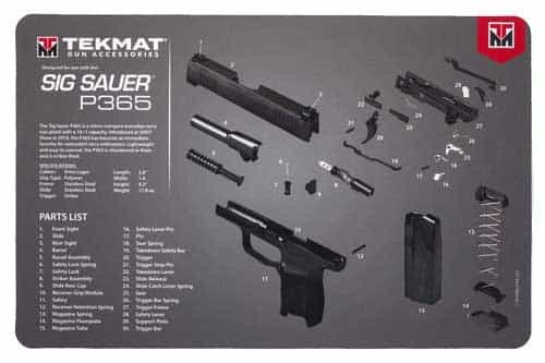 Tekmat Armorers Bench Mat 11\"X17\" Sigarms P365 Black