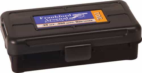 Frankford Arsenal Ammo Box 380 9Mm 50Rds Blk\/Smoke Hinge Top