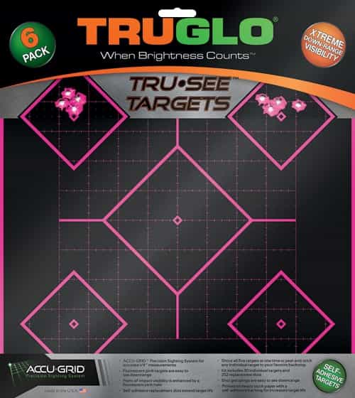 Truglo Tru-See Reactive Target 5 Daimond 6-Pack Pink