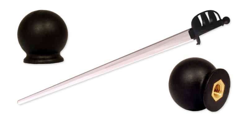 Synthetic Basket Hilt Pommel-Black By Red Dragon Armoury