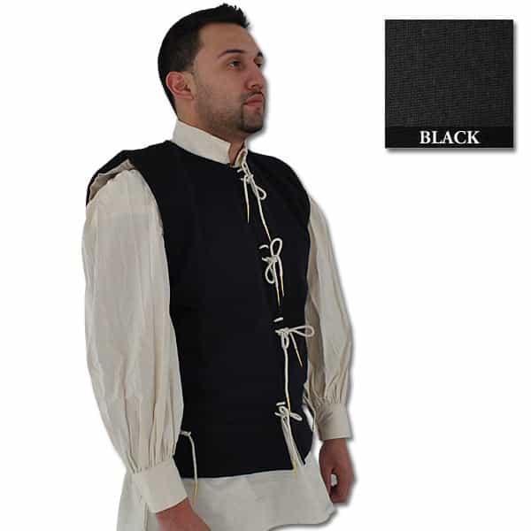 Waistcoat, 15Th C, Wool/Cotton, Black-Large By Say
