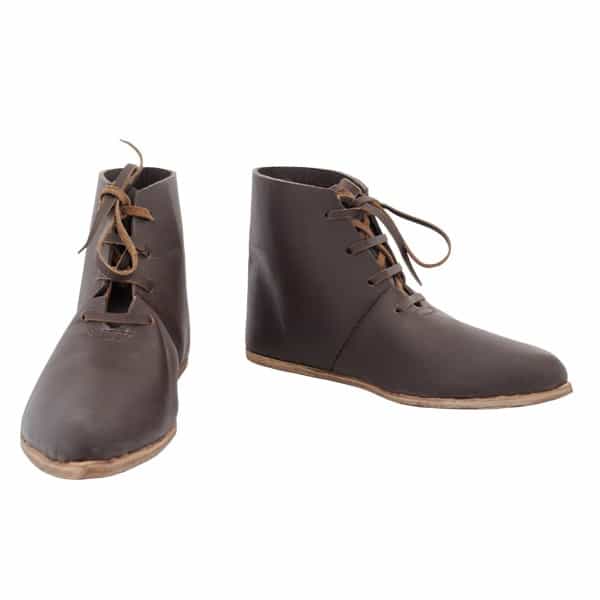 Front Laced Ankle Boots, Dark Brown By Say
