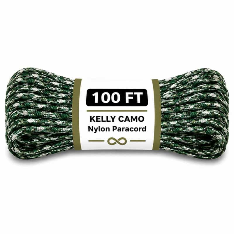 The Bone Edge - Kelly Camo 100 Ft Premium 550 Paracord