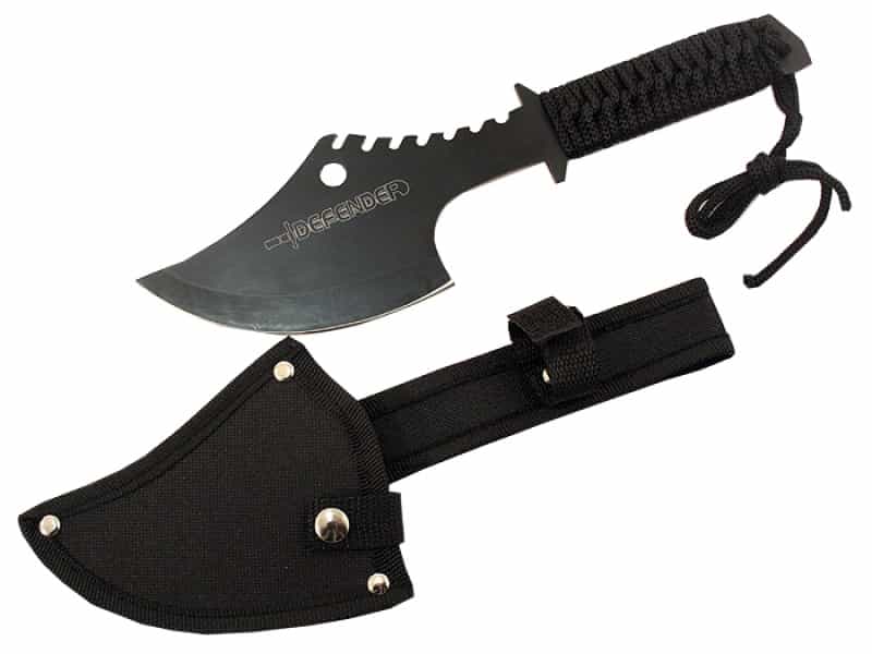 11.5" Defender Tactical Throwing Axe Black With Sheath Ninja Hatchet Knife