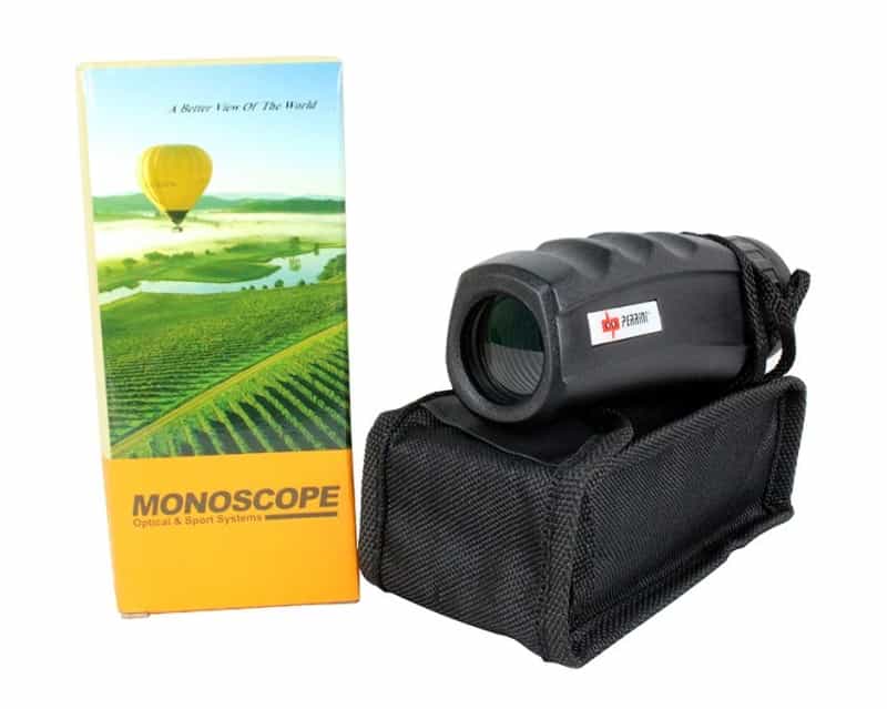 10X25 Perrini Black Monocular With Nylon Sheath