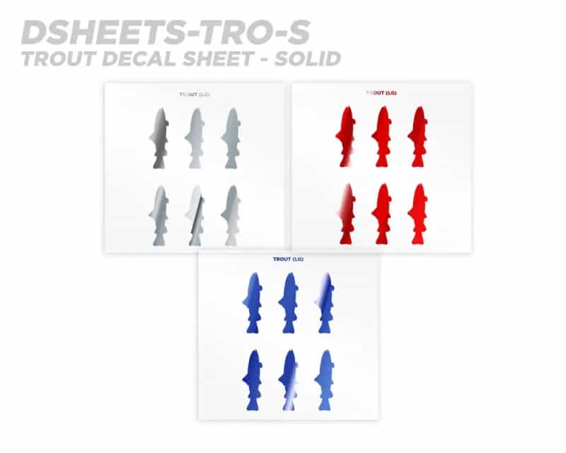 Mud Hole Trout Silhouette Rod Decals - Peel & Stick