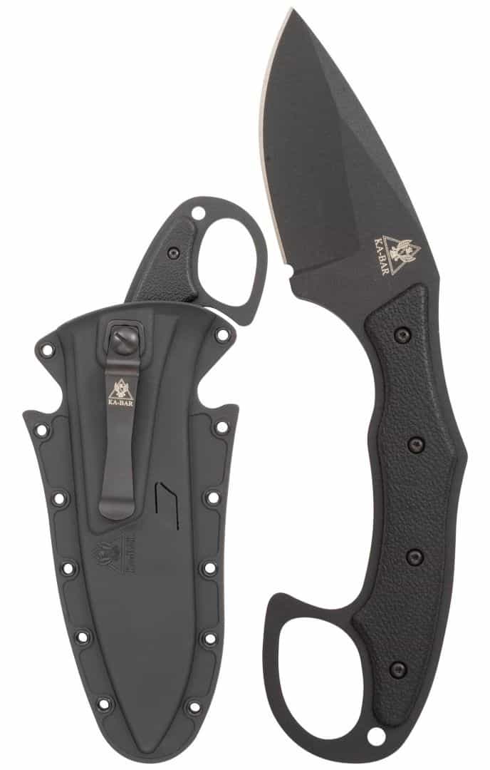 Tdi Pocket Strike Fixed Blade Knife 3.19" Aus-8A Black Drop Point, Nyl
