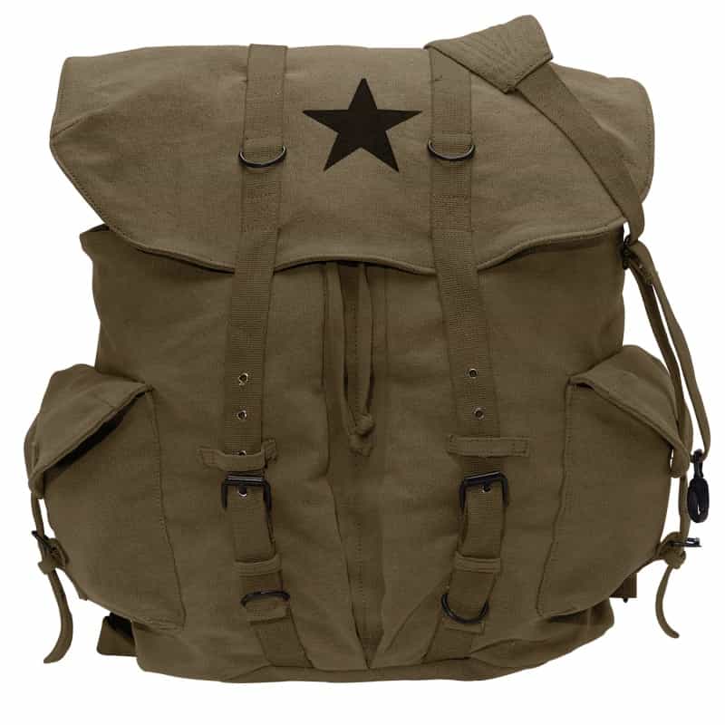 Rothco Vintage Weekender Canvas Backpack With Star
