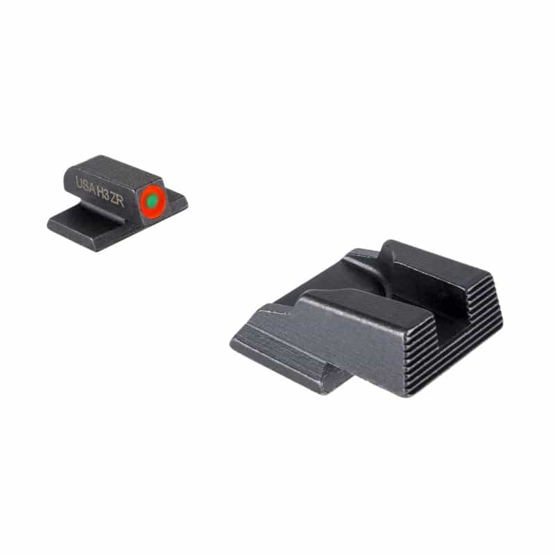 Ameriglo, Protector Sight Set, Fits S&W Bodyguard 2.0, Green Tritium With Orange Outline Front, Black Serrated Rear