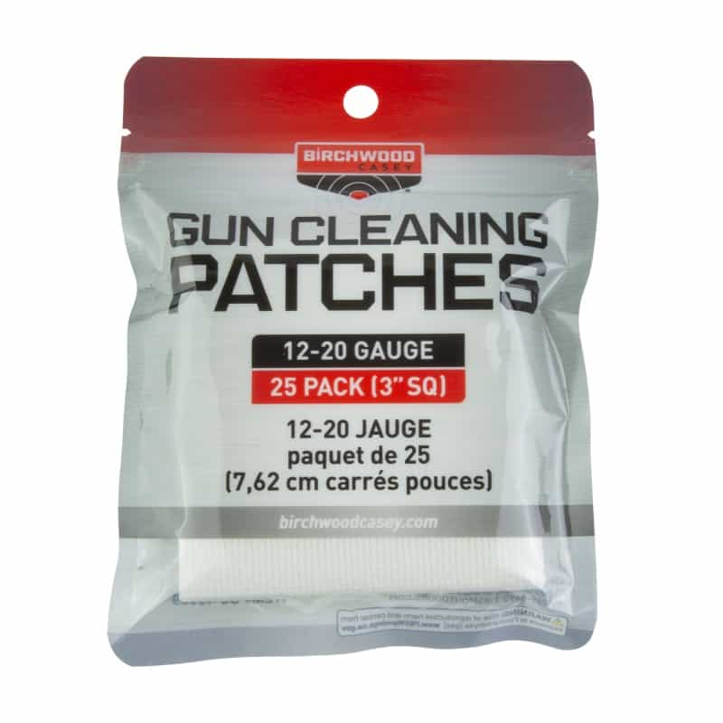 Birchwood Casey, Patches, 12-20 Gauge, 3" Square, 25 Pack
