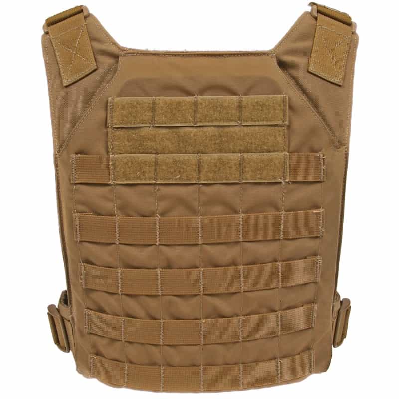 Grey Ghost Gear, Minimalist Plate Carrier, Body Armor Carrier, Designed To Carry 10" X 12" Hard Plates Or Large Esapi Plates, Constructed From Mil-Spec Materials To Stand Up To Hard Use, The Inside Faces Of The Carrier Are Lined With Air Mesh For Comfort And Breathability, Coyote Brown