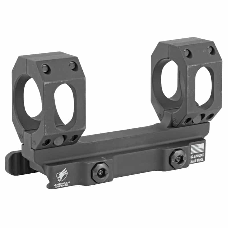 American Defense Mfg., Ad-Recon-S Scope Mount, Dual Quick Detach, Vertical Spit Rings, 30Mm, Standard Height, Black