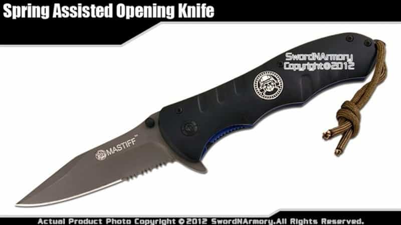 Black Mastiff 7Cr17mov Steel Steel Assisted Opening Special Forces Folding Knife